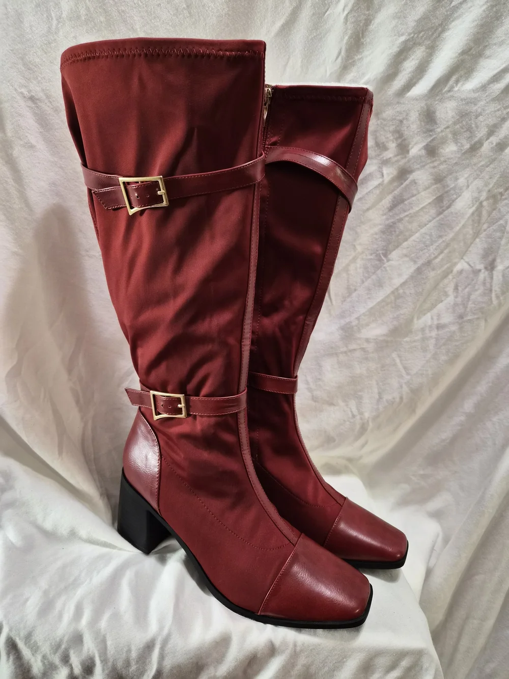 Journee Collection Ex Wide Calf Gaibree Stacked Heel Knee High Boot